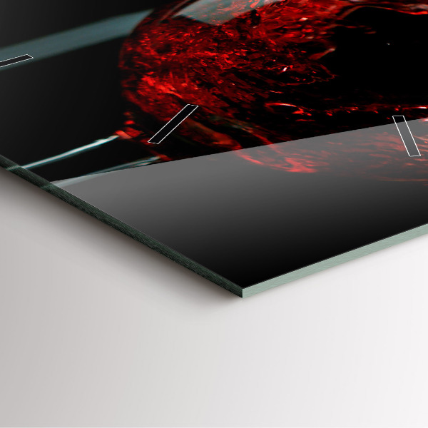 Skleněné hodiny čtvercové Láhev vína