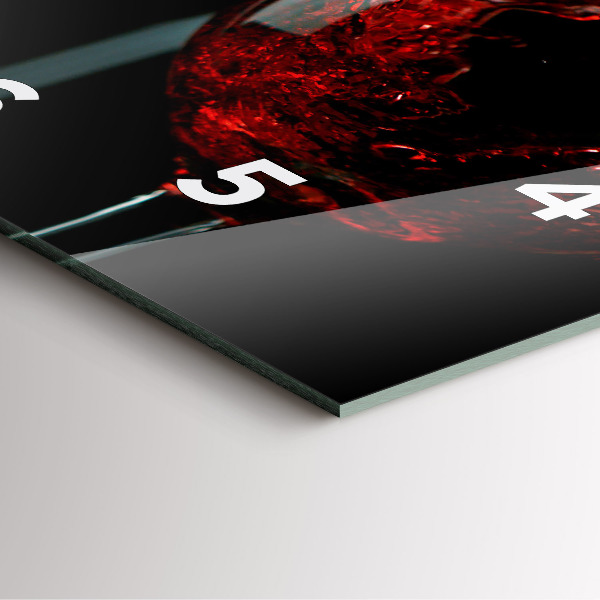 Skleněné hodiny čtvercové Láhev vína