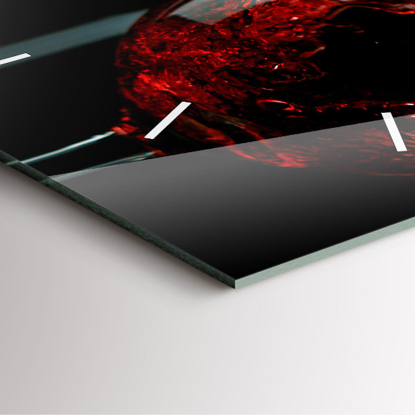 Skleněné hodiny čtvercové Láhev vína