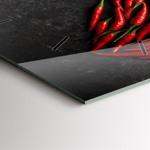 Skleněné hodiny čtvercové Srdce z máty peprné