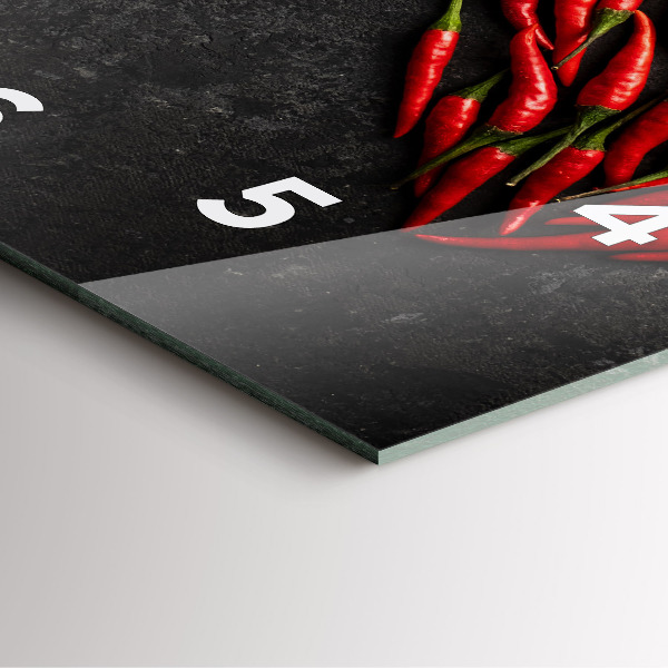 Skleněné hodiny čtvercové Srdce z máty peprné