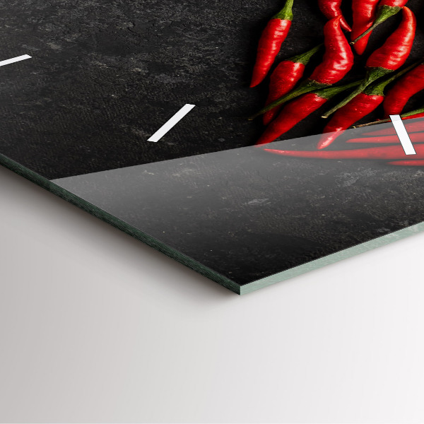 Skleněné hodiny čtvercové Srdce z máty peprné