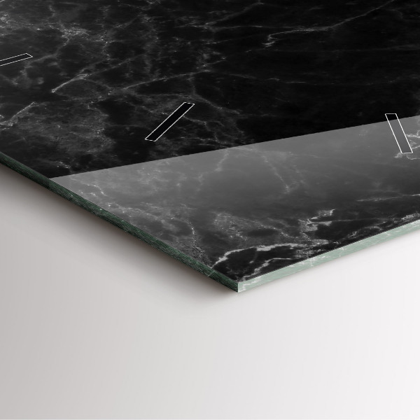 Skleněné hodiny čtvercové Tmavý mramor