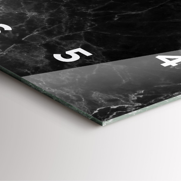 Skleněné hodiny čtvercové Tmavý mramor