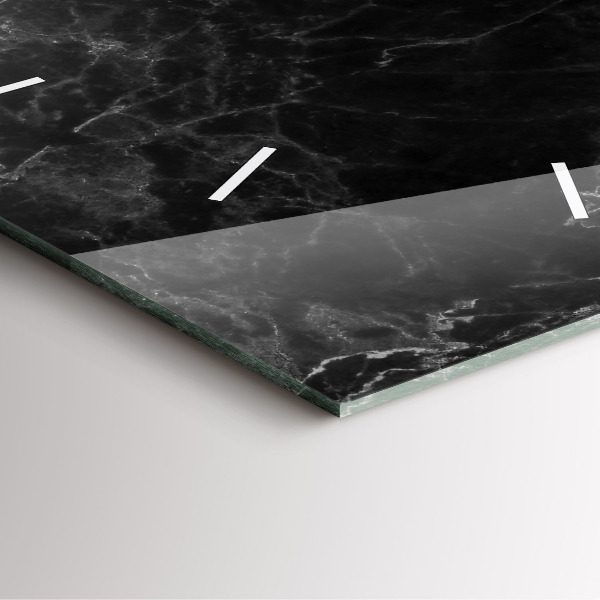 Skleněné hodiny čtvercové Tmavý mramor