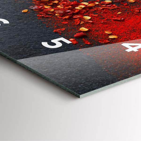 Čtvercové nástěnné hodiny Koření z červeného pepře