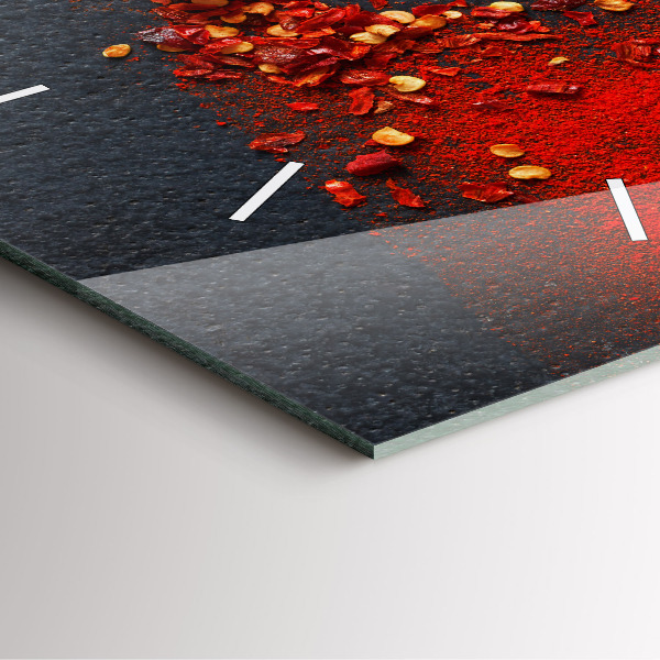 Čtvercové nástěnné hodiny Koření z červeného pepře