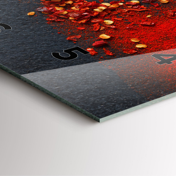 Čtvercové nástěnné hodiny Koření z červeného pepře