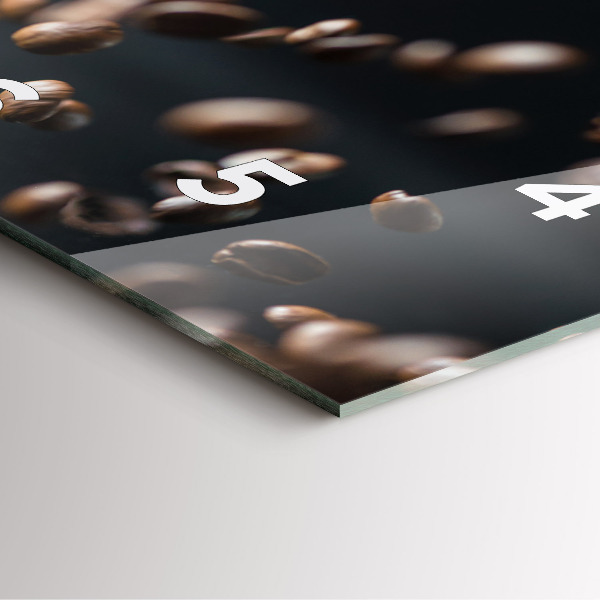 Čtvercové nástěnné hodiny Kávová zrna