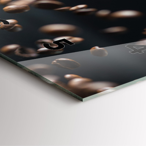 Čtvercové nástěnné hodiny Kávová zrna