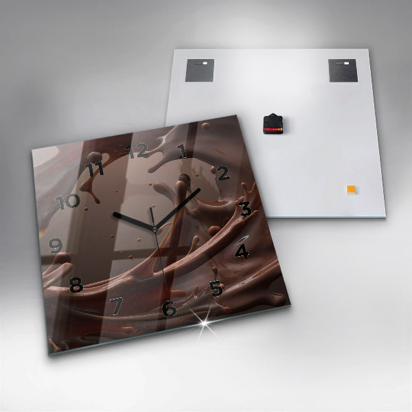Čtvercové nástěnné hodiny Kakaové vlny