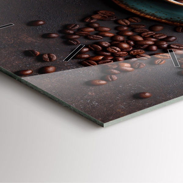 Čtvercové nástěnné hodiny Šálek kávy