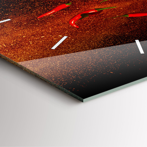 Čtvercové nástěnné hodiny Chilli papričky