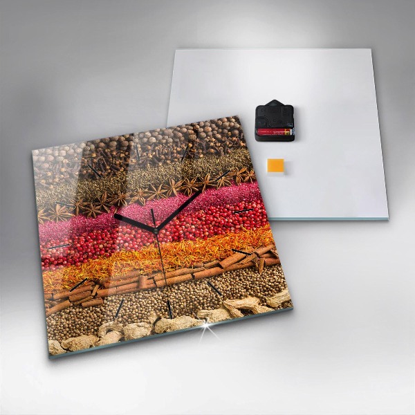 Čtvercové nástěnné hodiny Řady koření