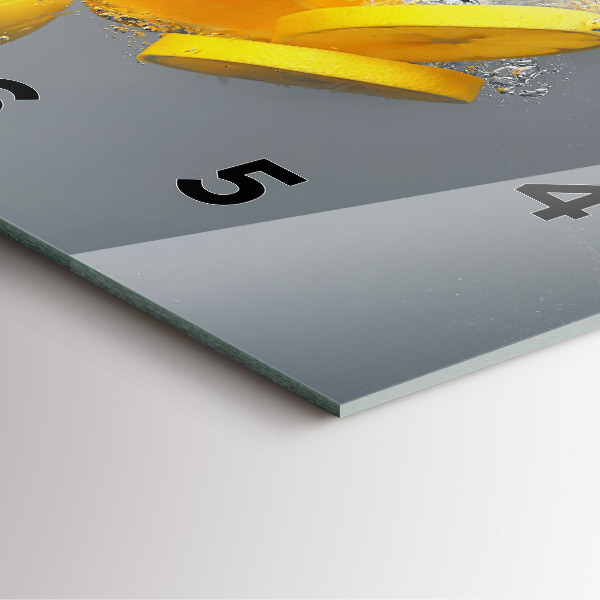 Čtvercové nástěnné hodiny Citrusy ve vodě