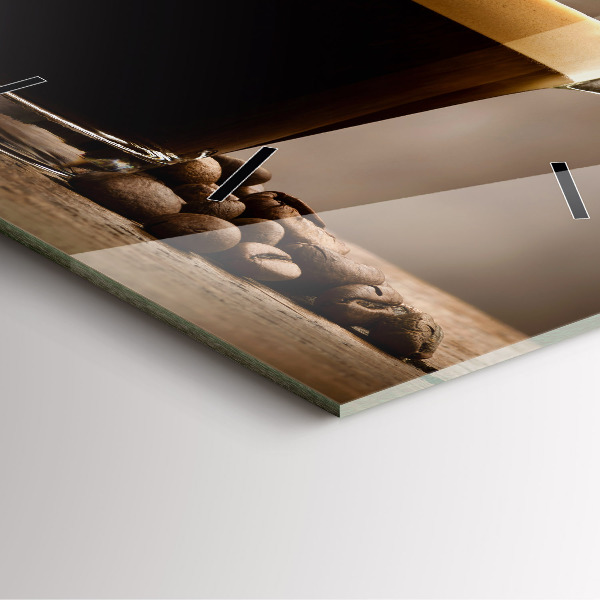 Čtvercové nástěnné hodiny Šálek kávy