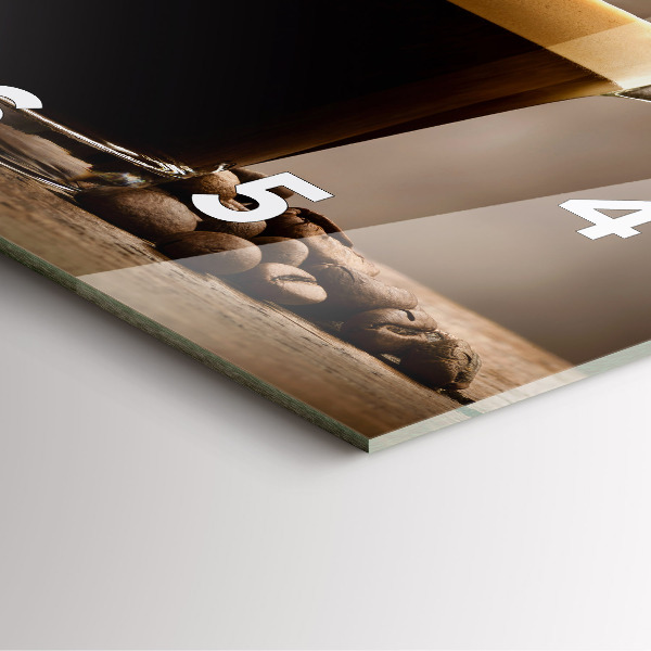 Čtvercové nástěnné hodiny Šálek kávy