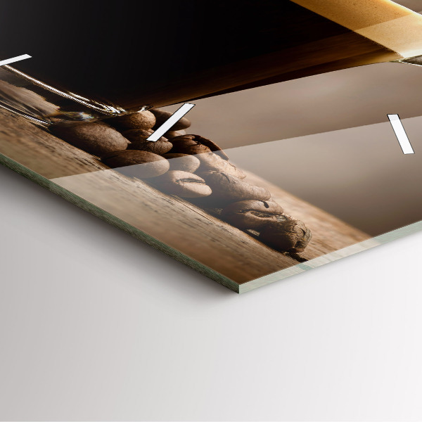 Čtvercové nástěnné hodiny Šálek kávy