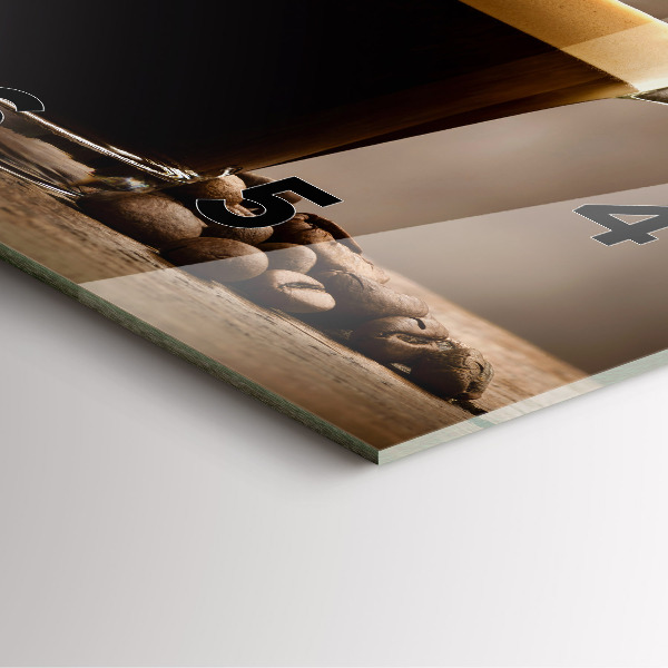 Čtvercové nástěnné hodiny Šálek kávy