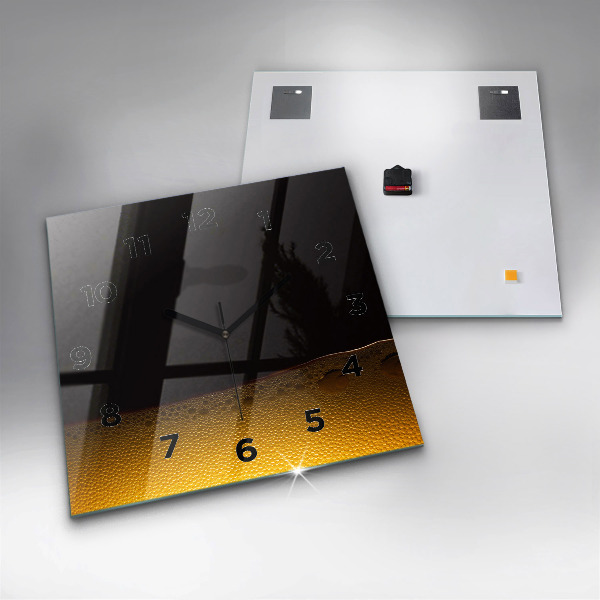 Čtvercové nástěnné hodiny Pomerančový džus