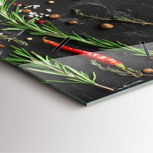 Čtvercové nástěnné hodiny Koření na pultu