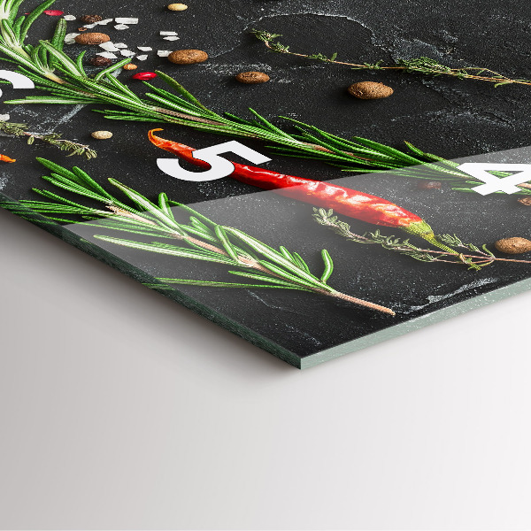 Čtvercové nástěnné hodiny Koření na pultu