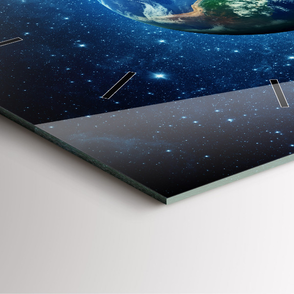 Čtvercové nástěnné hodiny Země a galaxie - NASA