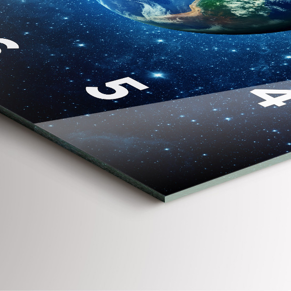 Čtvercové nástěnné hodiny Země a galaxie - NASA