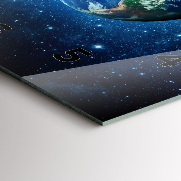 Čtvercové nástěnné hodiny Země a galaxie - NASA