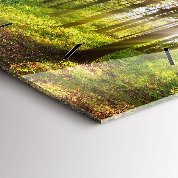 Skleněné hodiny čtvercové Lesní východ slunce