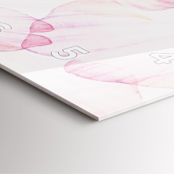 Skleněné hodiny čtvercové Akvarelové okvětní lístky