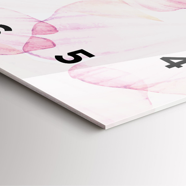 Skleněné hodiny čtvercové Akvarelové okvětní lístky