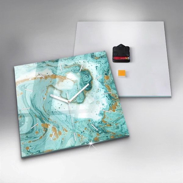 Čtvercové nástěnné hodiny Mramorová textura