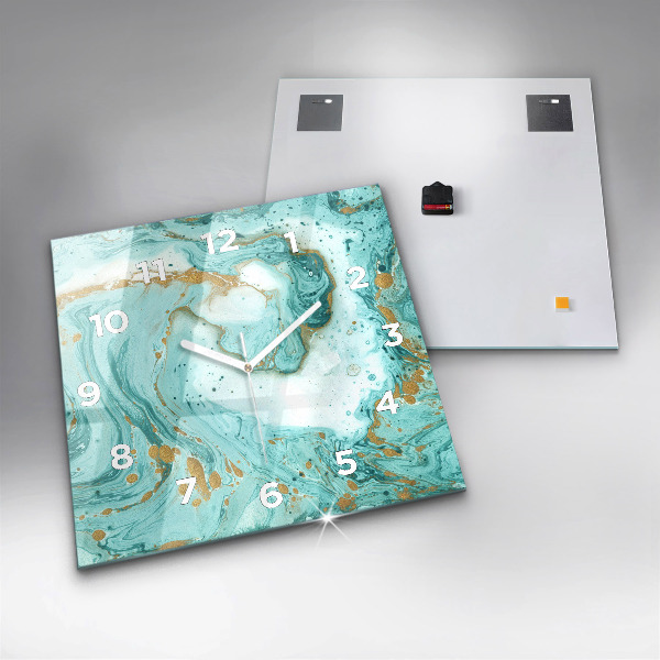 Čtvercové nástěnné hodiny Mramorová textura