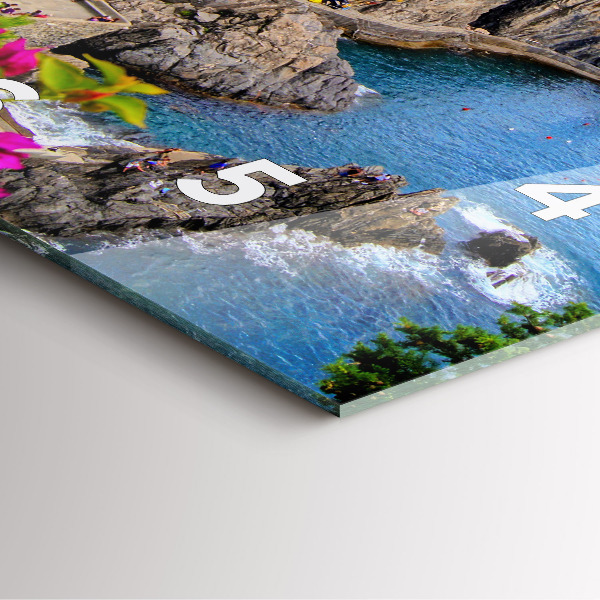 Skleněné hodiny čtvercové Pobřeží Cinque Terre