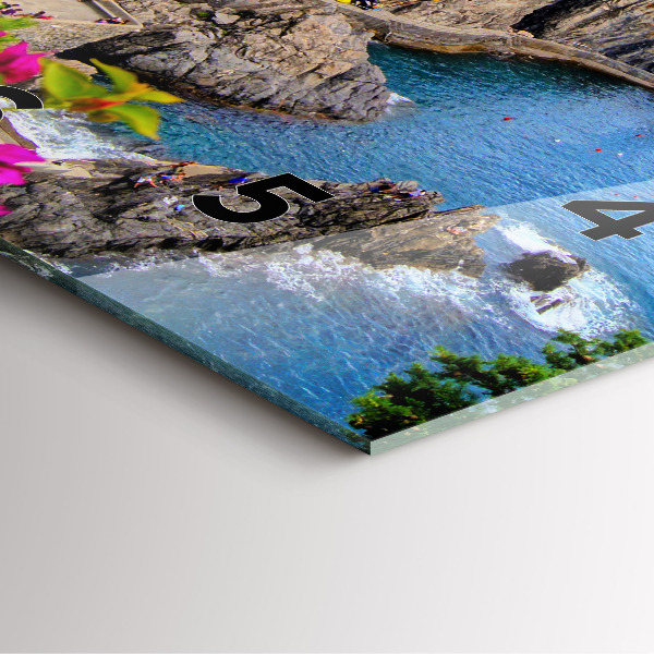 Skleněné hodiny čtvercové Pobřeží Cinque Terre