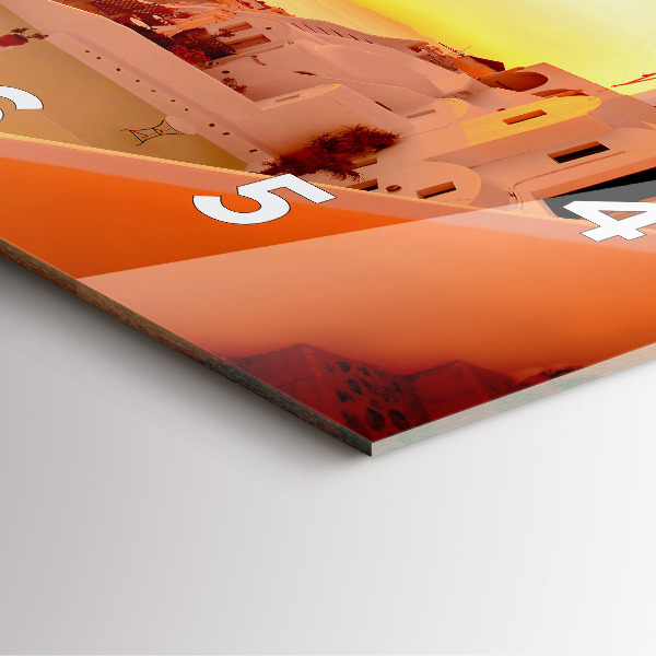 Skleněné hodiny čtvercové Starý větrný mlýn na Santorini