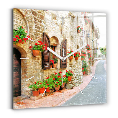 Skleněné hodiny čtvercové Malebná ulice