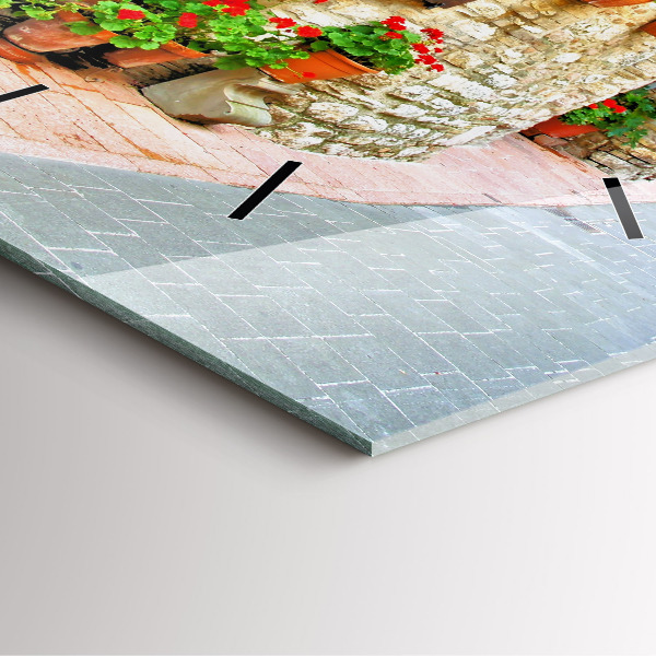 Skleněné hodiny čtvercové Malebná ulice