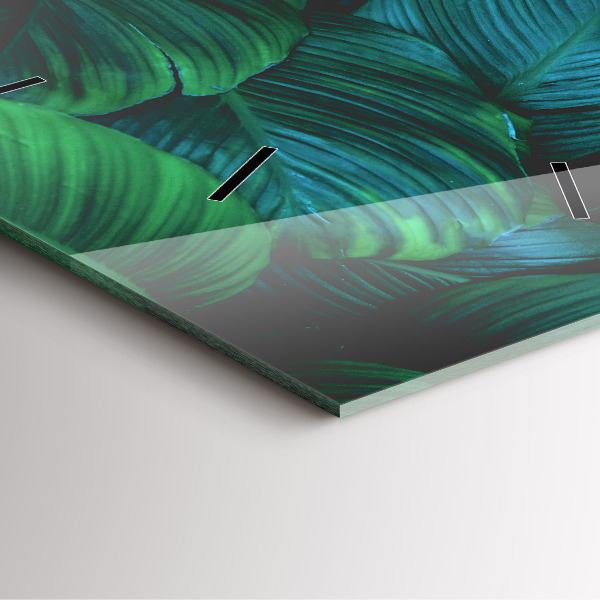 Skleněné hodiny čtvercové Příroda listy