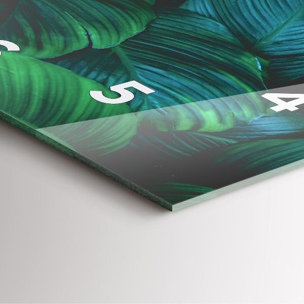 Skleněné hodiny čtvercové Příroda listy