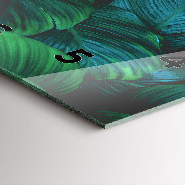 Skleněné hodiny čtvercové Příroda listy