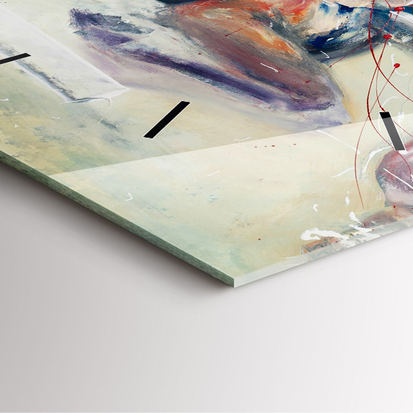 Čtvercové nástěnné hodiny Ilustrace cválajících koní