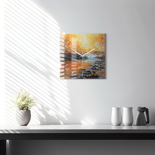 Čtvercové nástěnné hodiny Výtvarné umění