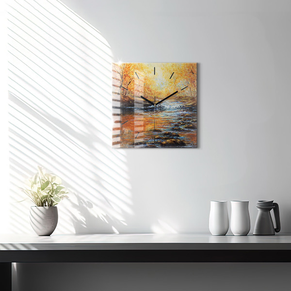 Čtvercové nástěnné hodiny Výtvarné umění