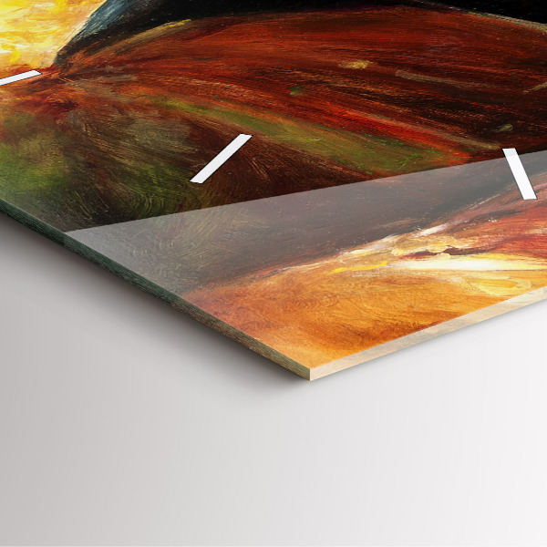 Čtvercové nástěnné hodiny Namalovaní dva koně