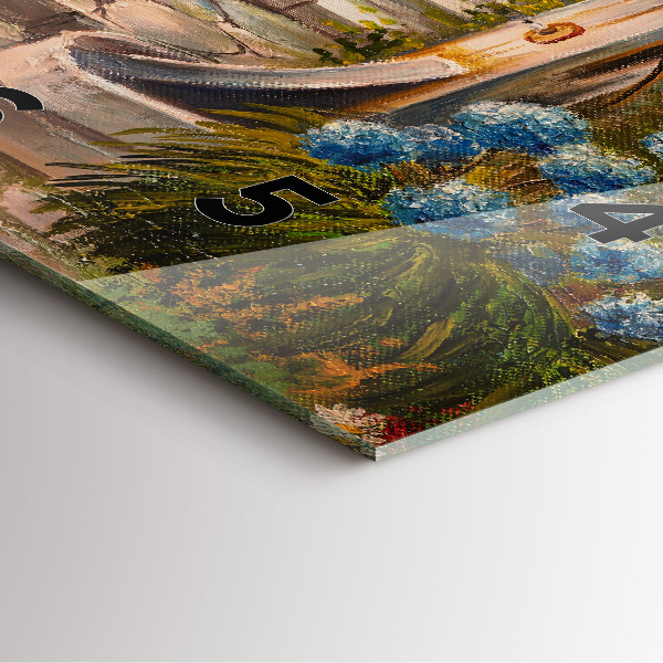 Skleněné hodiny čtvercové Olejová kompozice v lese