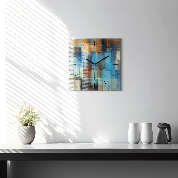 Skleněné hodiny čtvercové Barevné pozadí - abstraktní