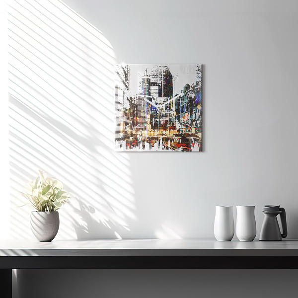 Skleněné hodiny čtvercové New York