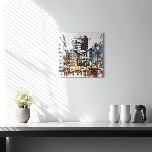 Skleněné hodiny čtvercové New York